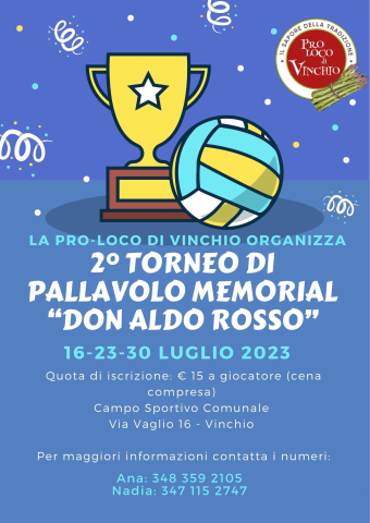 Torneo di pallavolo Memorial Don Aldo Rosso 2023