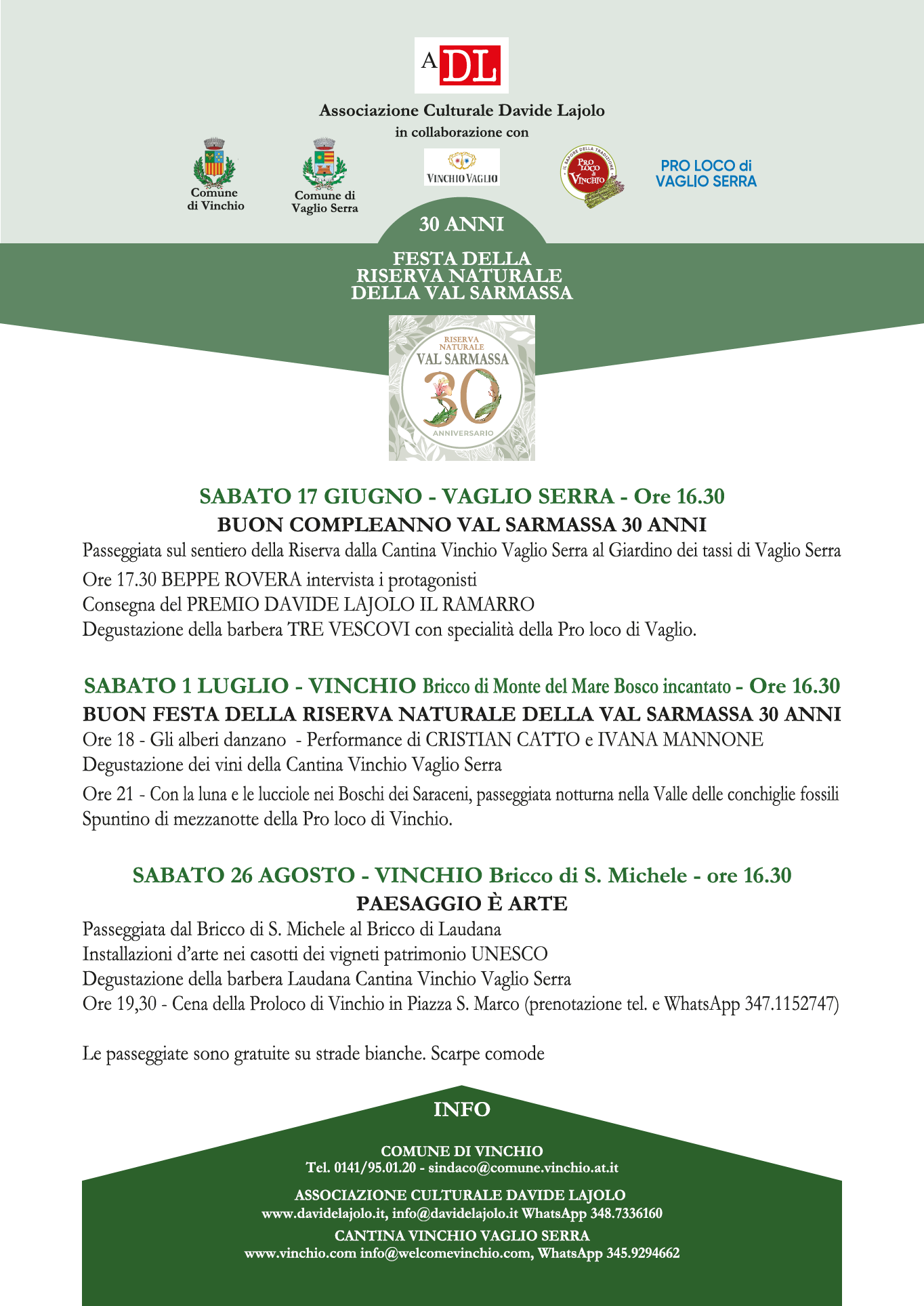 30 ANNI RISERVA NATURALE DELLA VAL SARMASSA