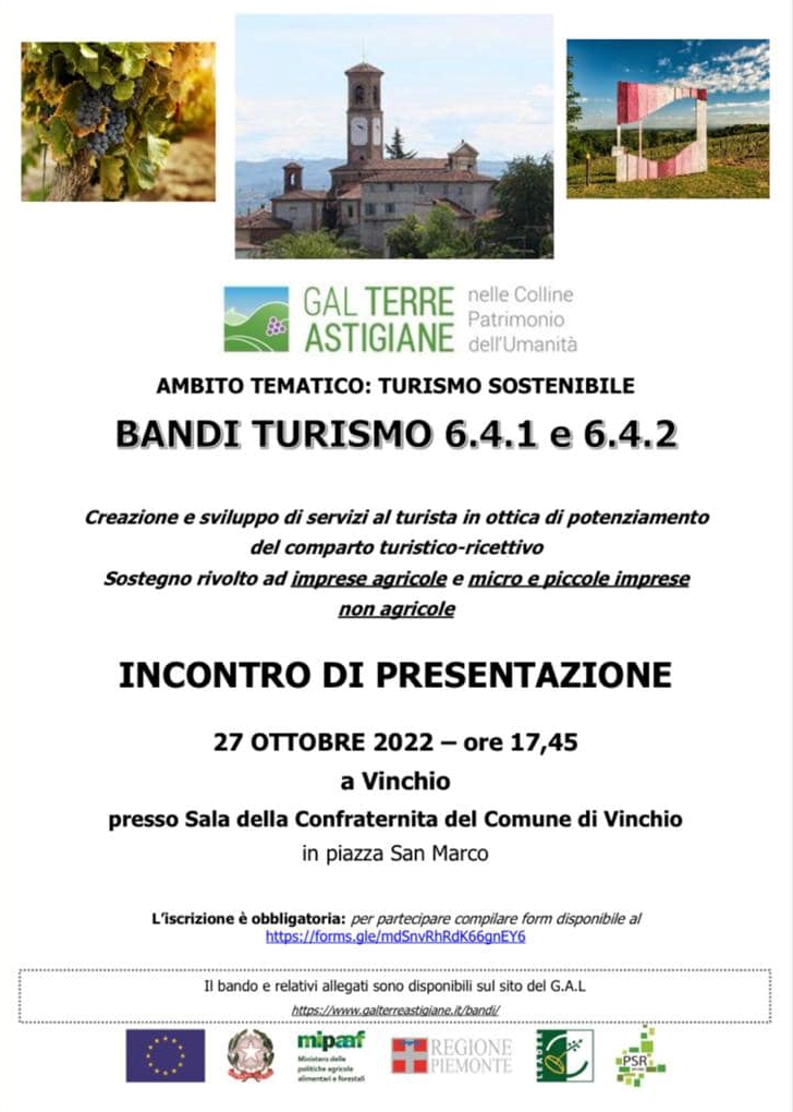 Bandi turismo 6.4.1. e 6.4.2  27 ottobre 2022